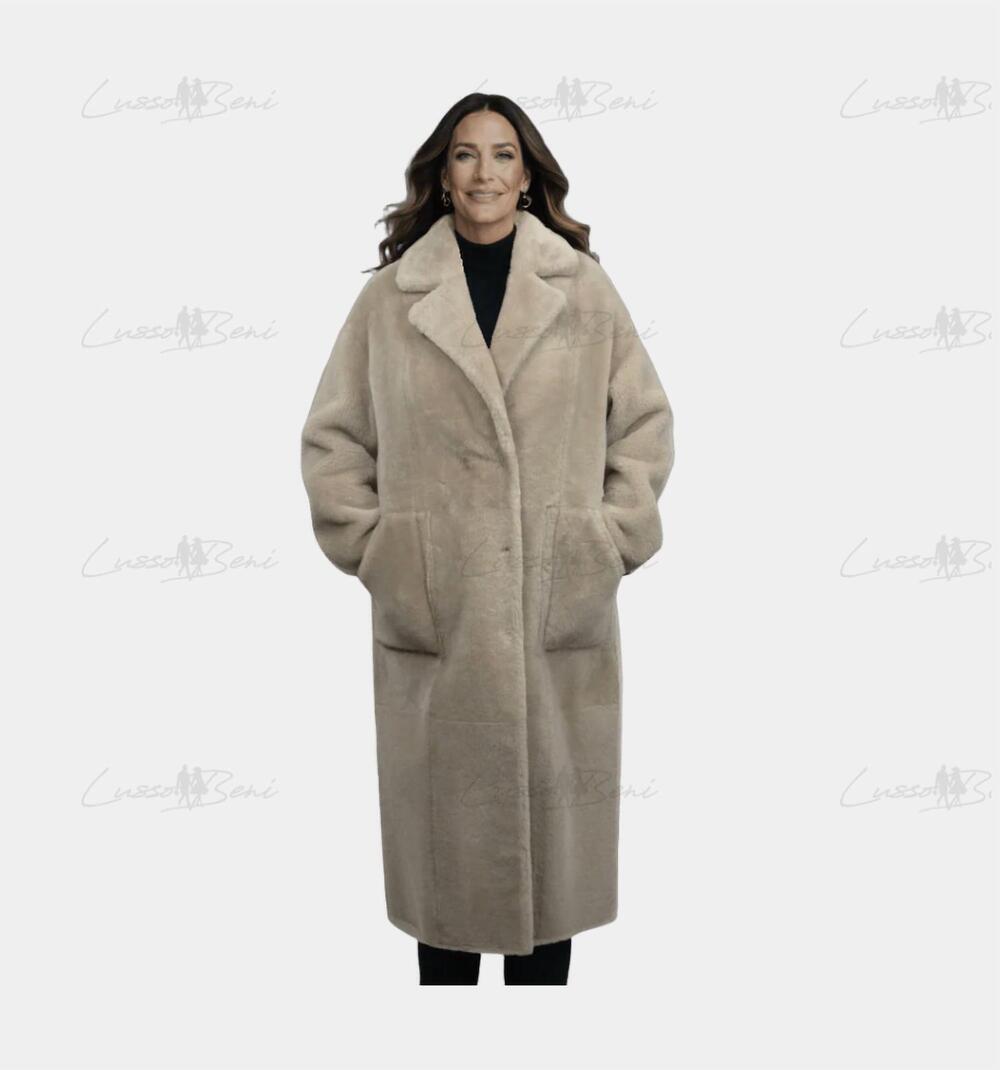 NEW LUSSO BENI stance pea coat in cream